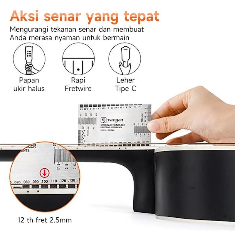 KAWES Low Action Gitar Akustik Elektrik Hitam 41 inch 3