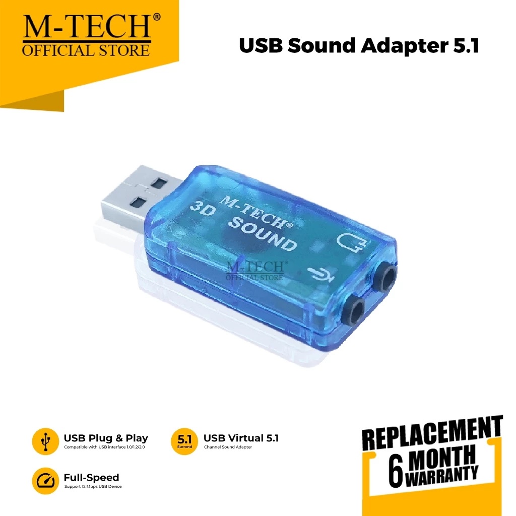 M.Tech Products  M-TECH USB Sound Adapter 5.1