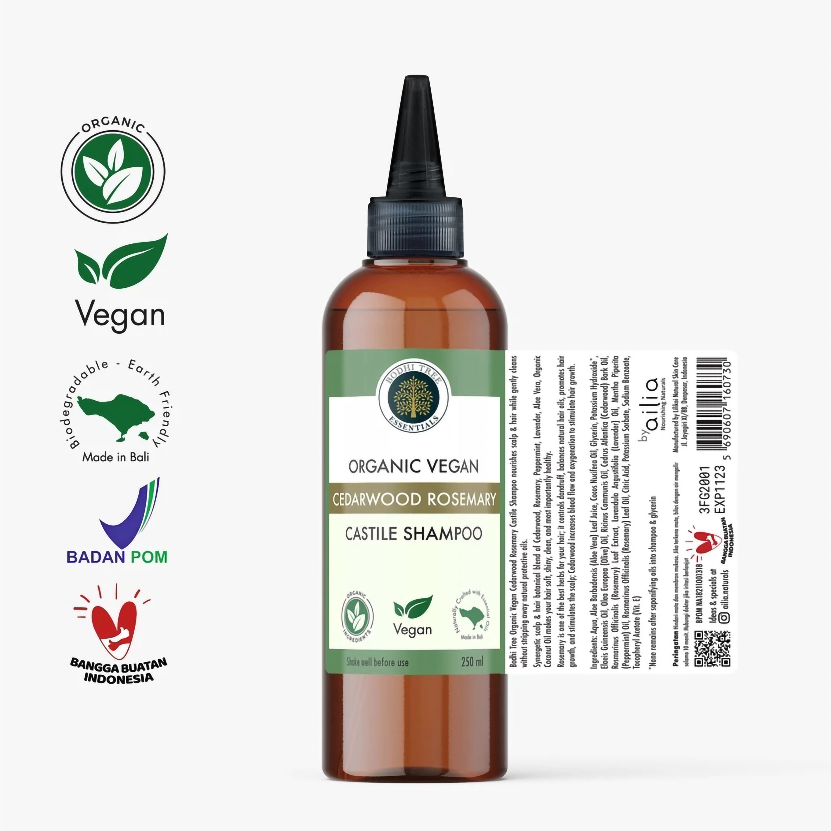 Bodhi Tree Organic Bodhi Tree Organic Vegan Cedarwood Rosemary Castile Shampoo