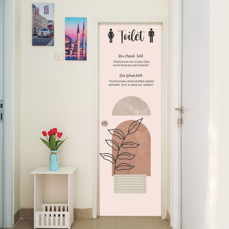 Stiker Pintu Toilet Antiair Motif Aesthetic Minimalis 2