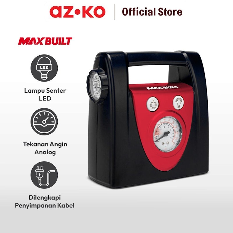 AZKO Maxbuilt Pompa Ban Dengan Light 10a Dc12v 4