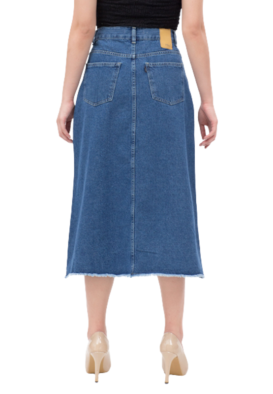 Asymetric Midi Denim Skirt 5