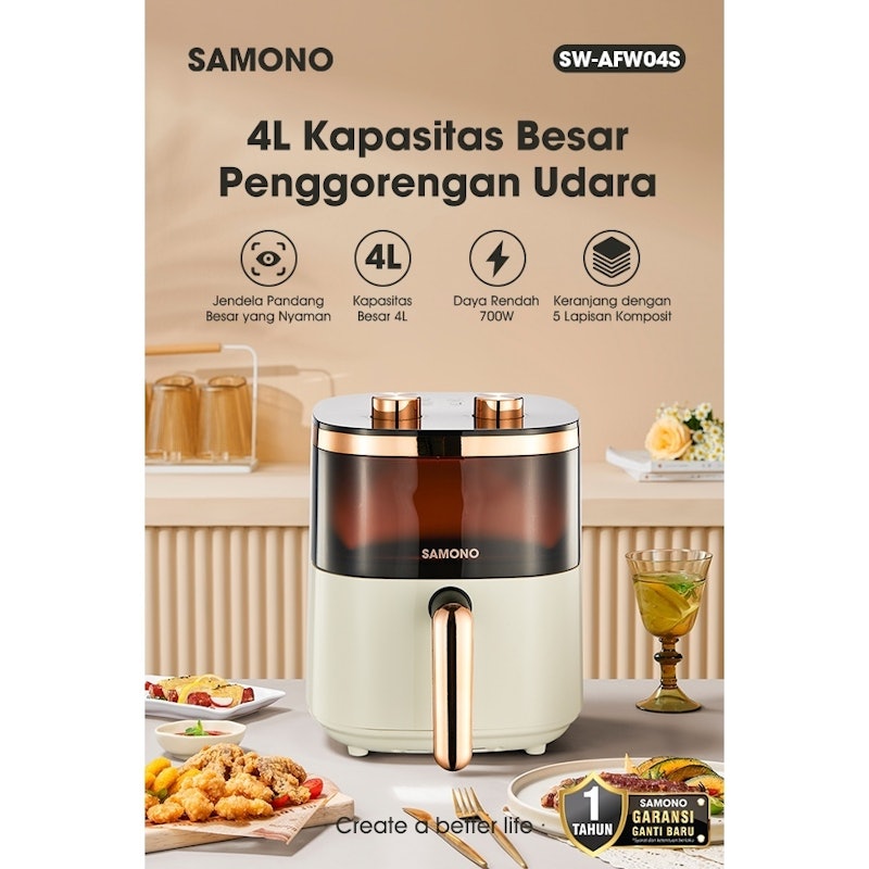 Samono Air Fryer 4 Liter Transparan 4