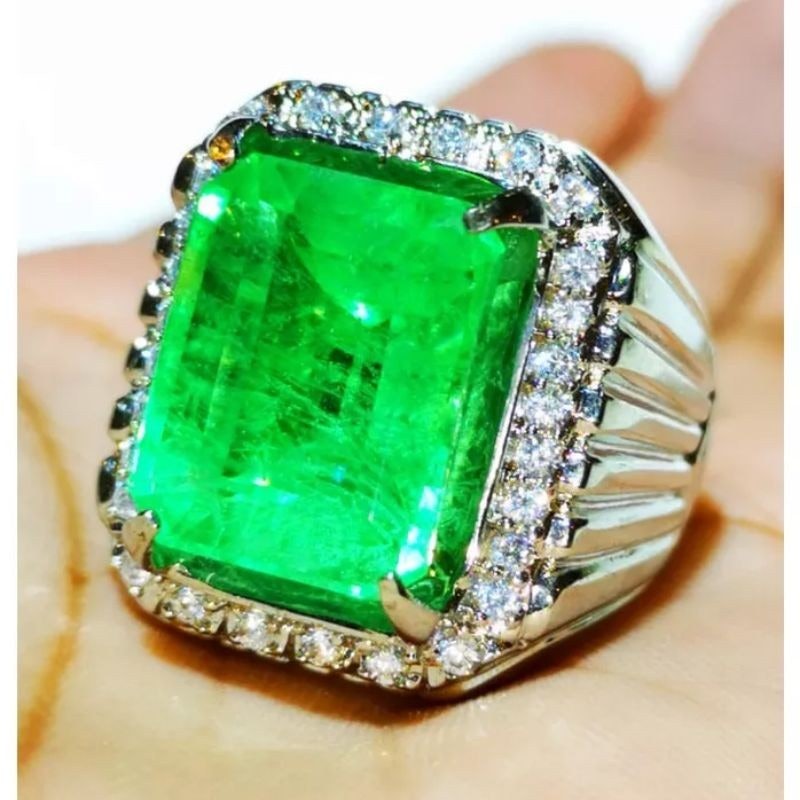 Cincin Batu Zamrud Colombia Natural Emerald 3
