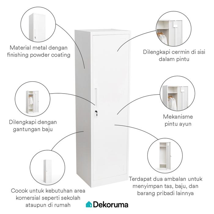  Dekoruma Inovasi Lestari Dekoruma CARTER Lemari Pakaian Besi 1 Pintu 