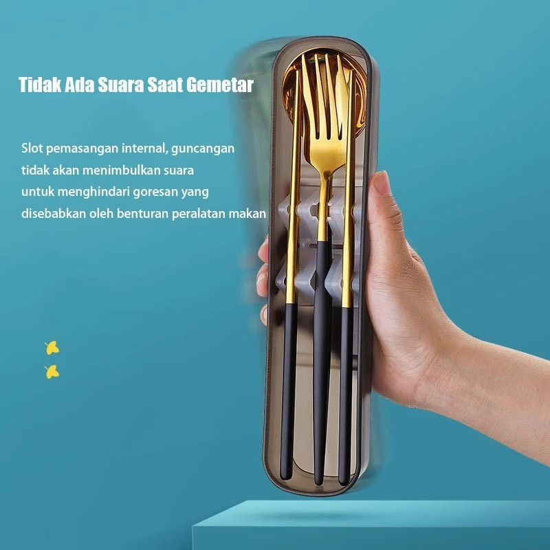  YUMSUN 3 in 1 Sendok Garpu Sumpit Set