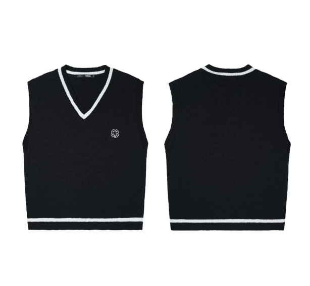 Musim Panas Indonesia NRDN Sweater Clover Vest Knitwear Black 