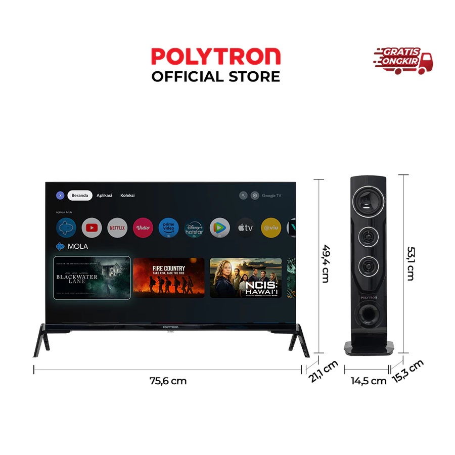 Hartono Istana Teknologi Polytron 32" Smart Cinemax Google TV PLD 32TG5055