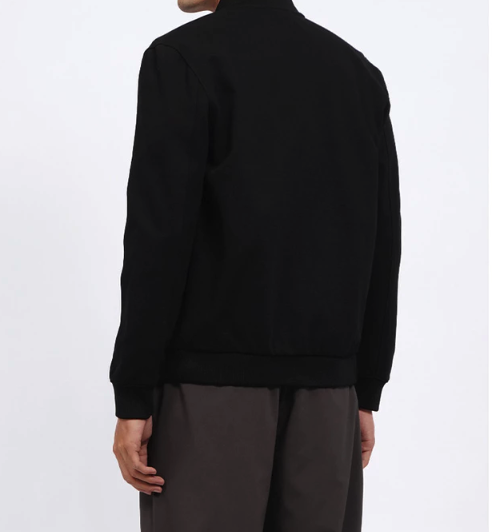 Executive Slim Fit Knit Bomber Jacket Black 3