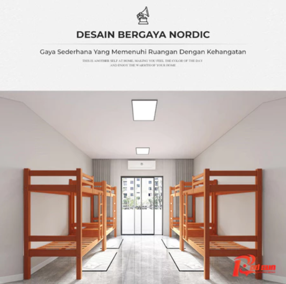 Red Sun Tempat Tidur Tingkat Kayu 3