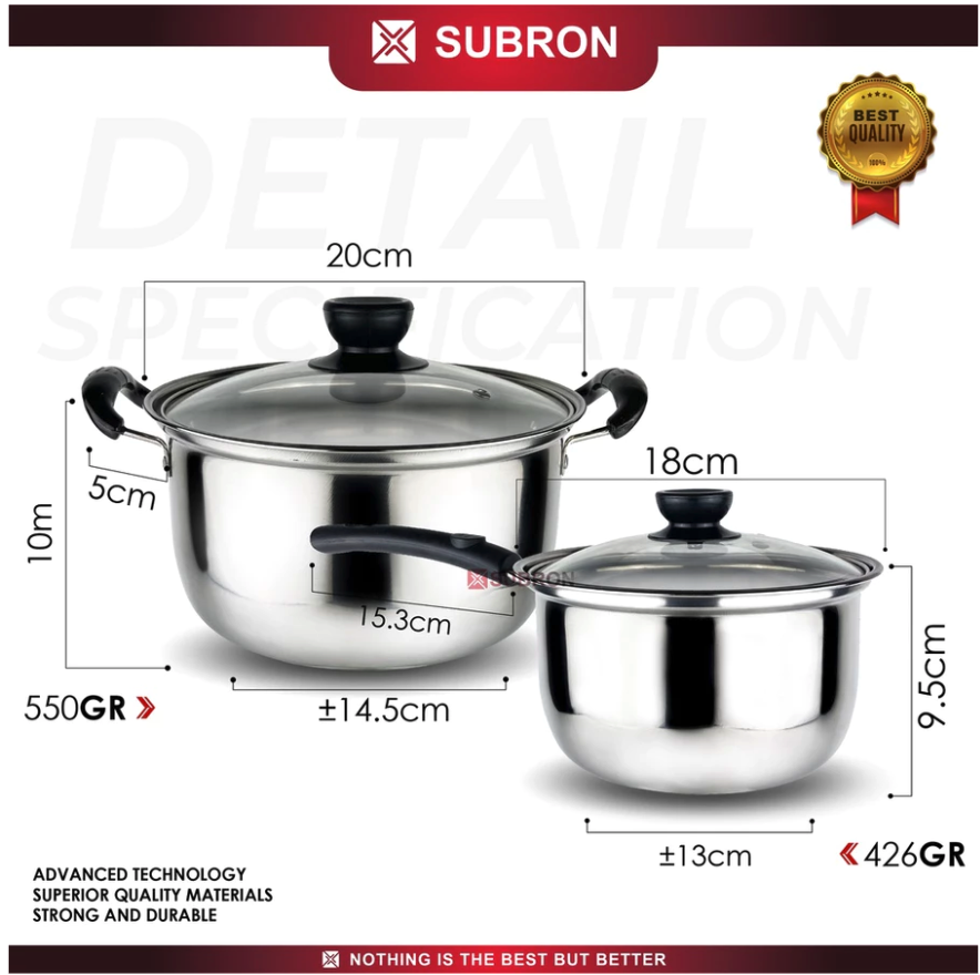  SUBRON Panci Set Stainless Steel