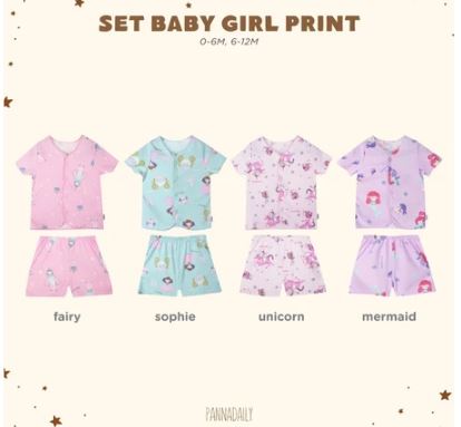 Bohopanna Pannadaily Set Baby Girl Print 2