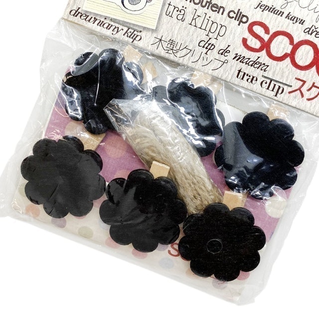 Scoop Wooden Clip Foto Black Board Bunga 48241101