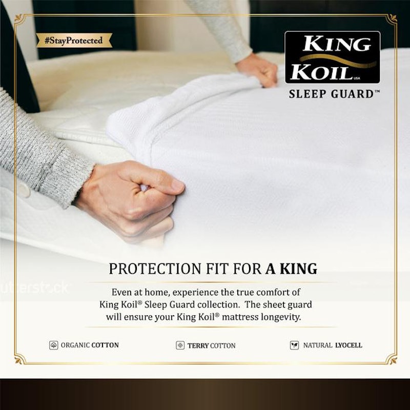 King Koil Mattress Protector Sleep Guard Organic Cotton with Vi-Guard 5