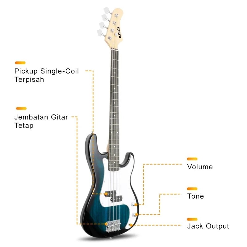 STRUMORA Gitar Bass Elektrik