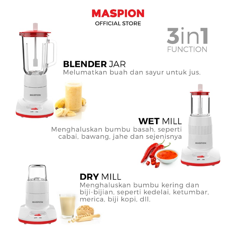 Blender 3in1 With Dry Miller & Wet Miller 5