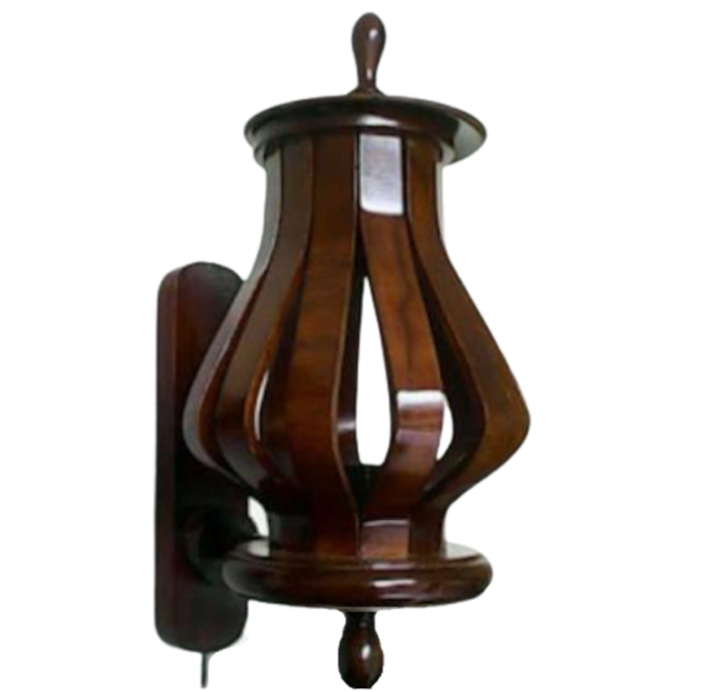 Lampu Tempel Dinding Kayu Jati Asli
