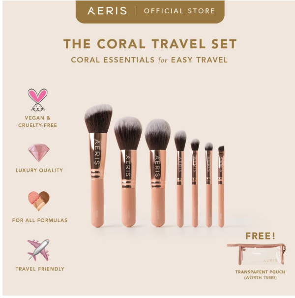 Citra Pasifik Kosmetik Aeris Beauté The Coral Travel Brush Set