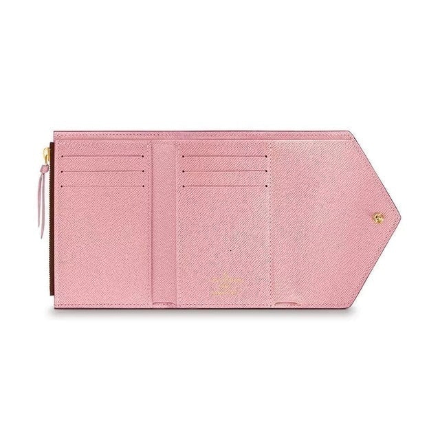 Louis Vuitton Victorine Wallet Rose Ballerine Damier Ebene Canvas N61700