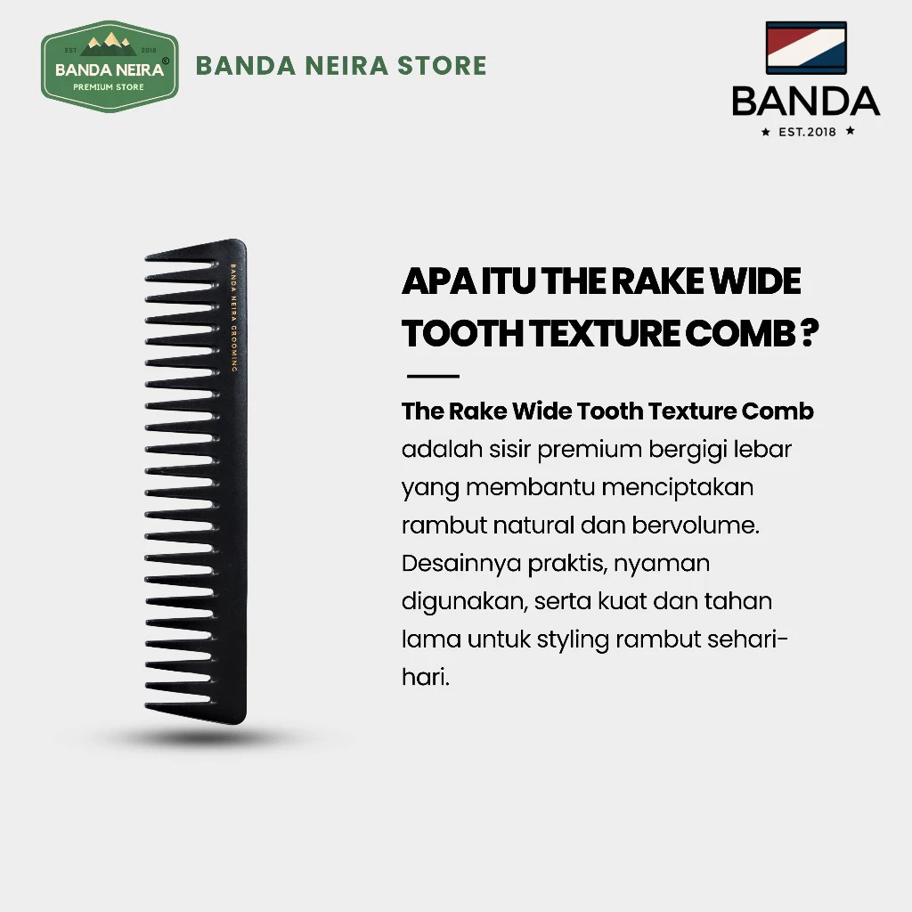 Banda Neira The Rake Wide Tooth Texture Comb