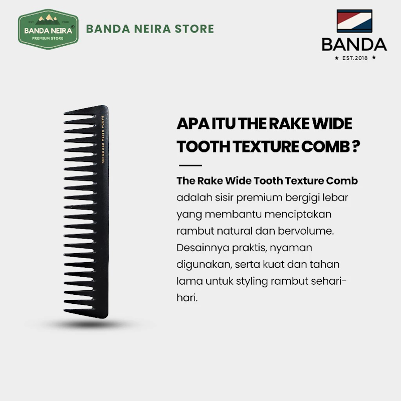 Banda Neira The Rake Wide Tooth Texture Comb 3