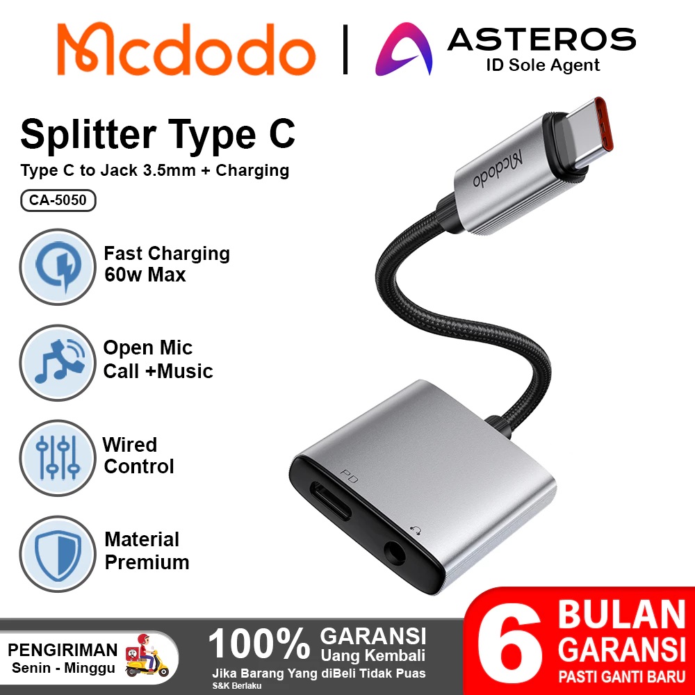 Guangdong Mcdodo Industrial MCDODO Converter Splitter Type C CA-5050