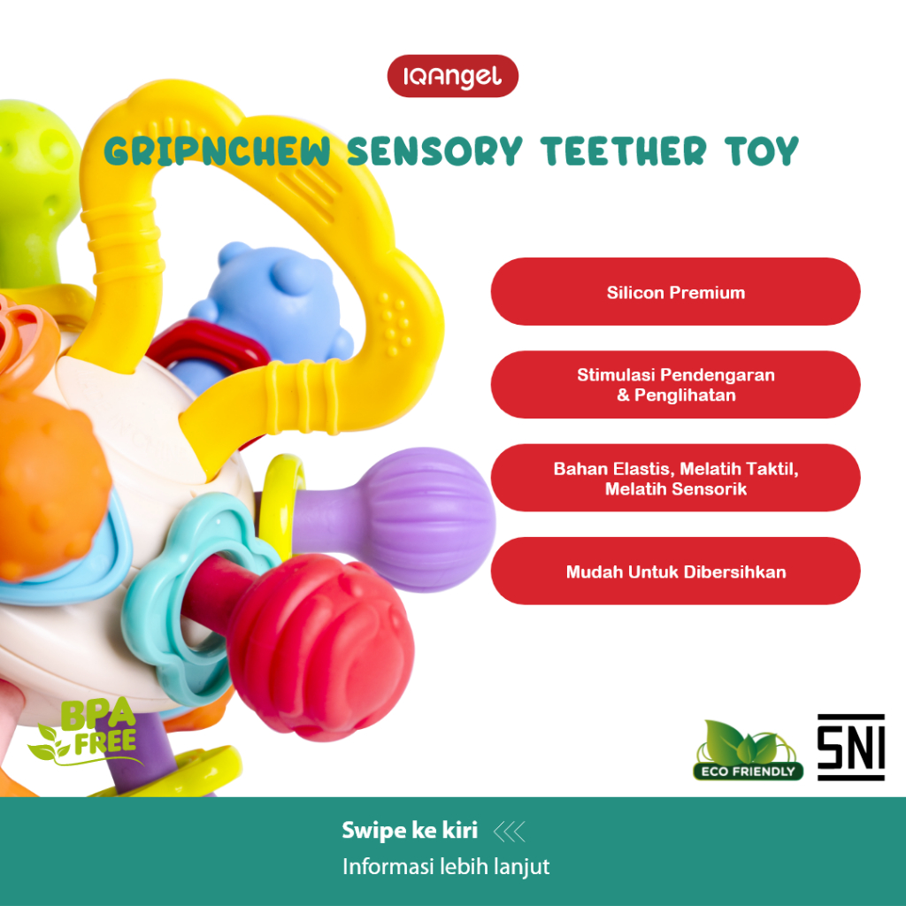 Kreasi Sukses Makmur IQAngel Gripnchew Sensory Teether Toy
