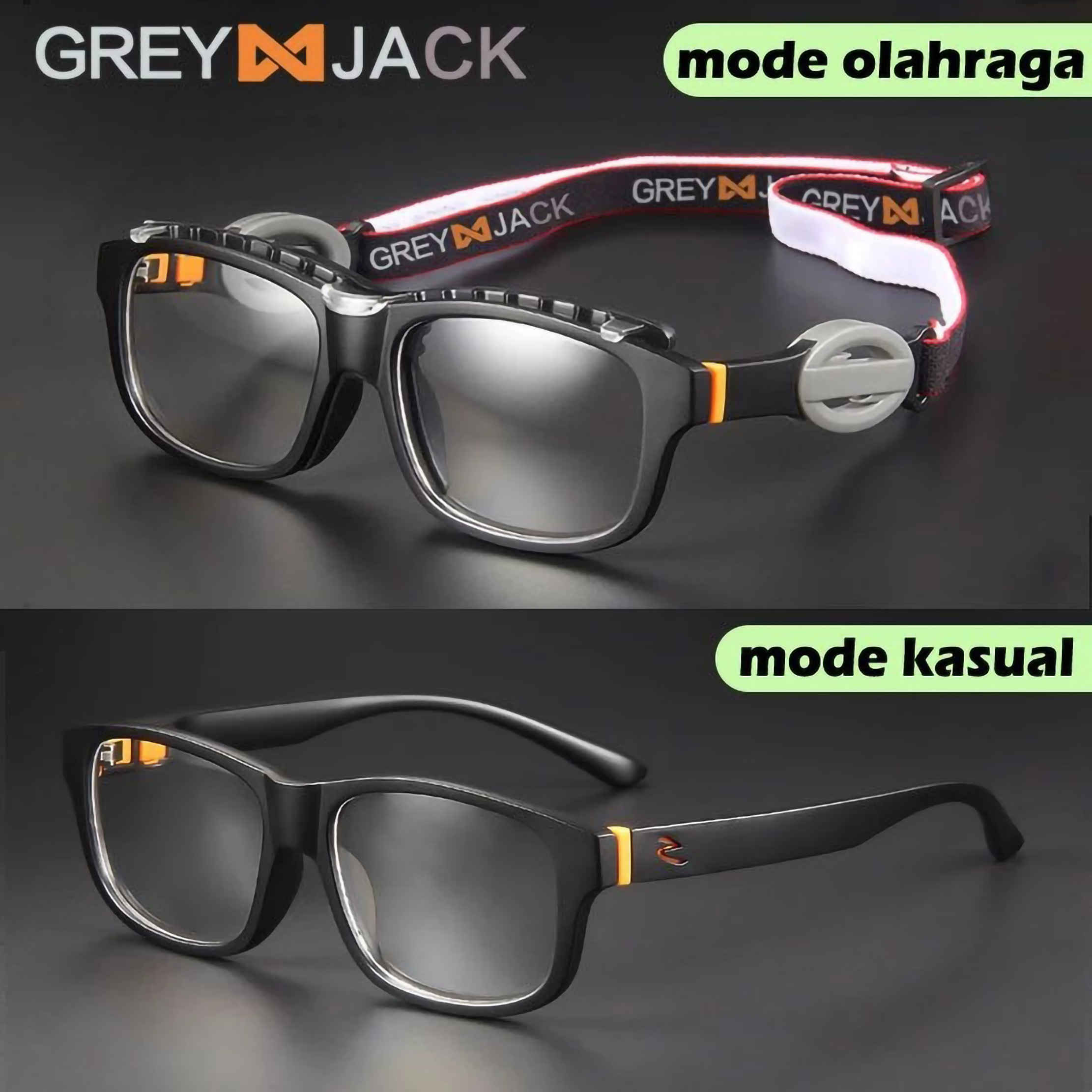 Grey Jack Eyewear Grey Jack Frame Kacamata Olahraga 2in1