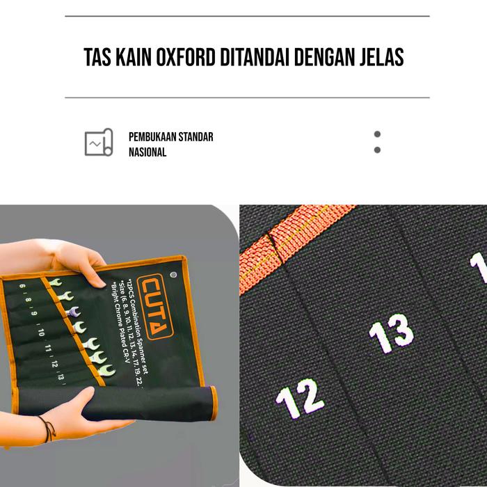  CUTA Kunci Ring Pas Set 12Pcs 6-24mm