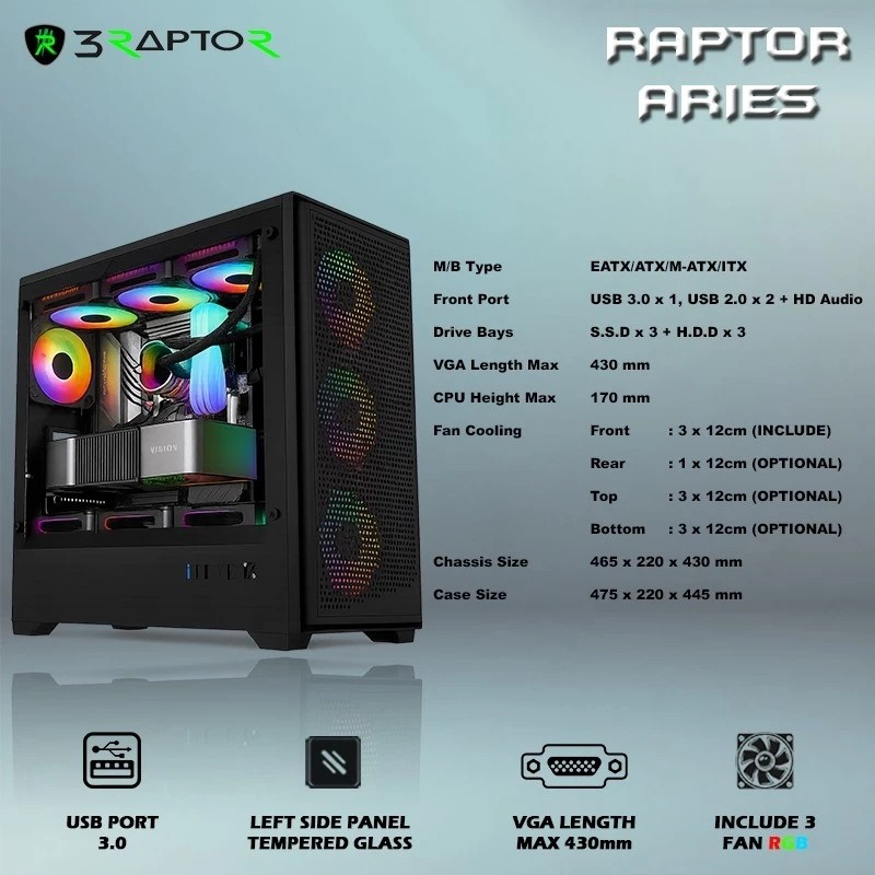 Raptor Aries Gaming Case