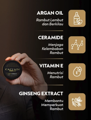 Sukses Corp International Captain Hairstyling Clay Pomade Neat & Natural