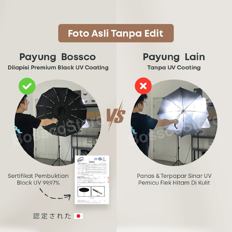 SevenPlus Payung Lipat Otomatis Anti UV 24 Inch/36 Rib 3