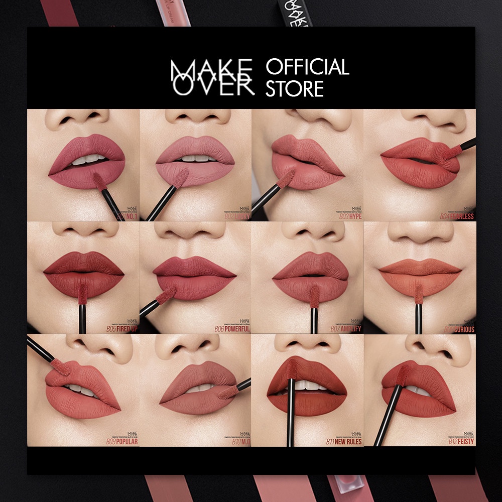 MAKE OVER Powerstay Transferproof Matte Lip Cream B06 Powerful