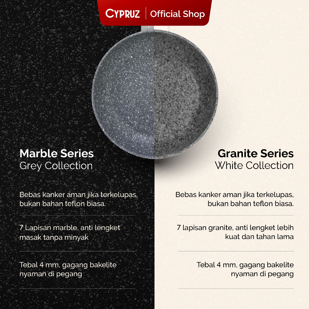Cypruz White Granite Series Casserole Pan 3