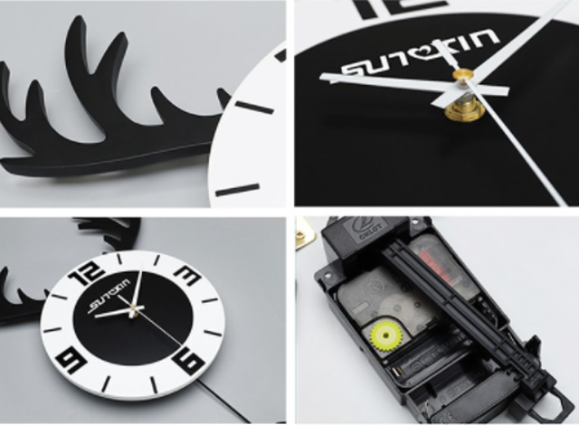 Sunxin Jam Dinding Kepribadian Kreatif Kepala Rusa Nordic 9104