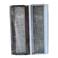 Jendela Aluminium Jungkit Motif Kaca Es Crystal