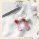 Fashion Tassel Pom Pom Hoop Pink Orange Earrings 1