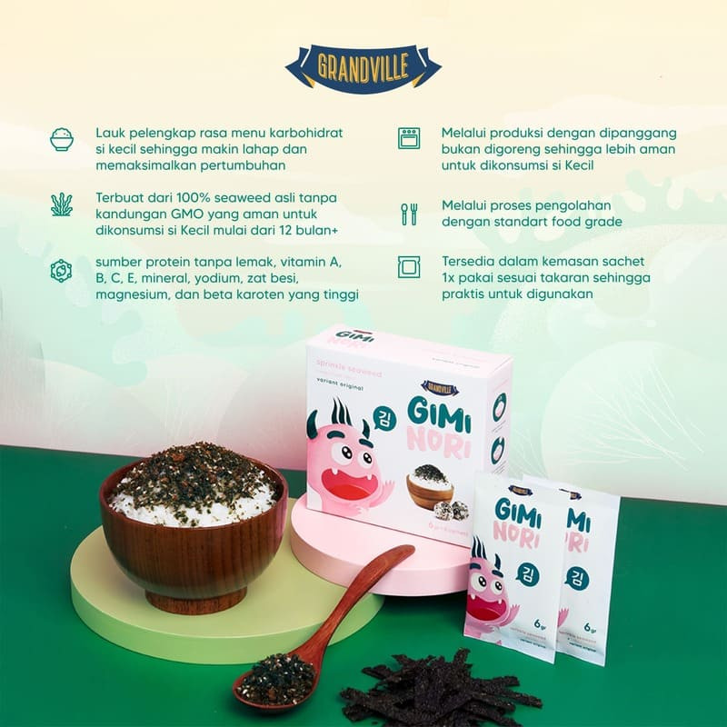 Grandville Food Indonesia Grandville Gimi Nori Rumput Laut Tabur Original