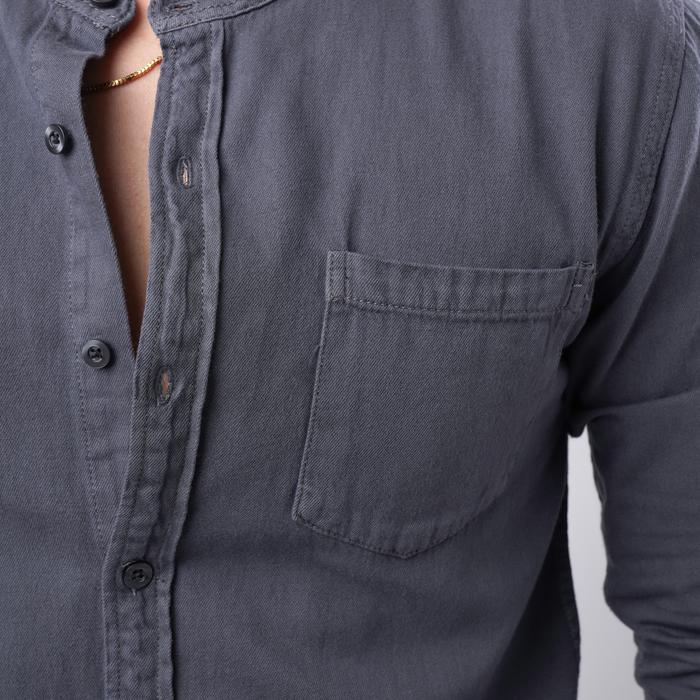  Vengoz Kemeja Denim Pria Grey LS KMLP2