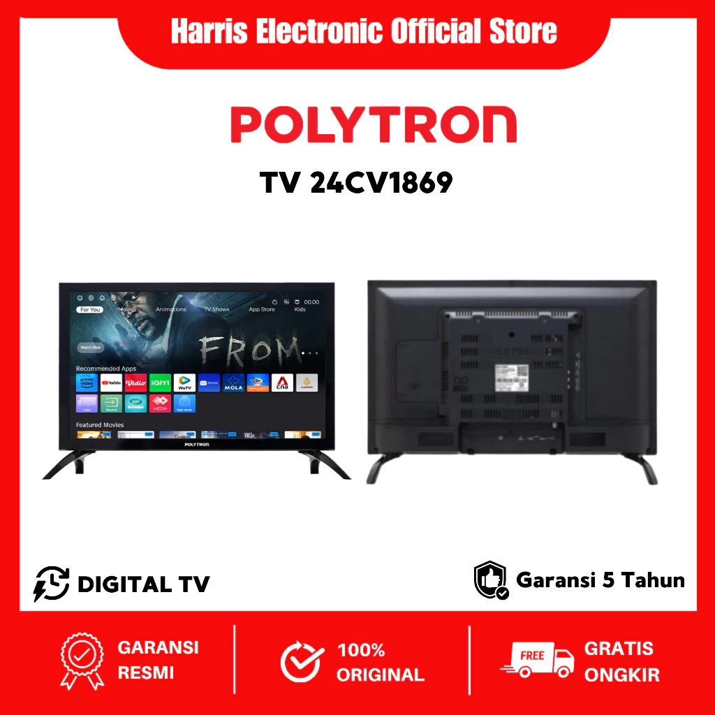 Hartono Istana Teknologi Polytron Smart Lite Digital TV 24 Inch  PLD 24CV1869