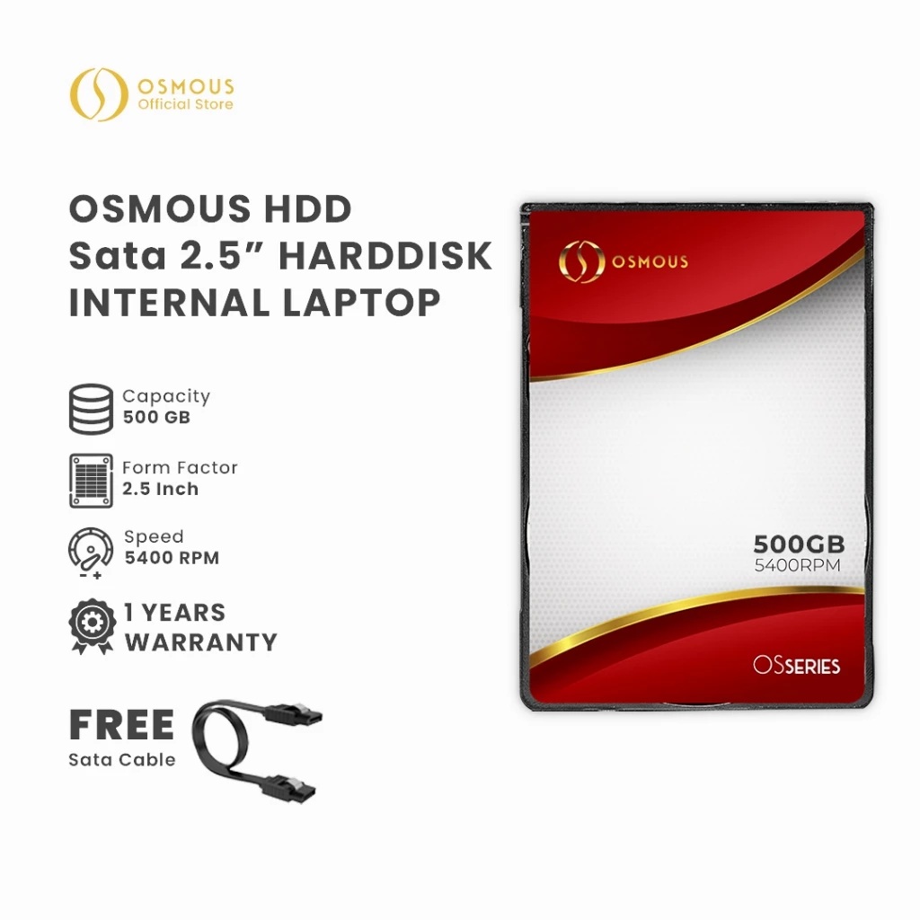 Osmous Indonesia Osmous Red Hardisk Internal Laptop 500 GB