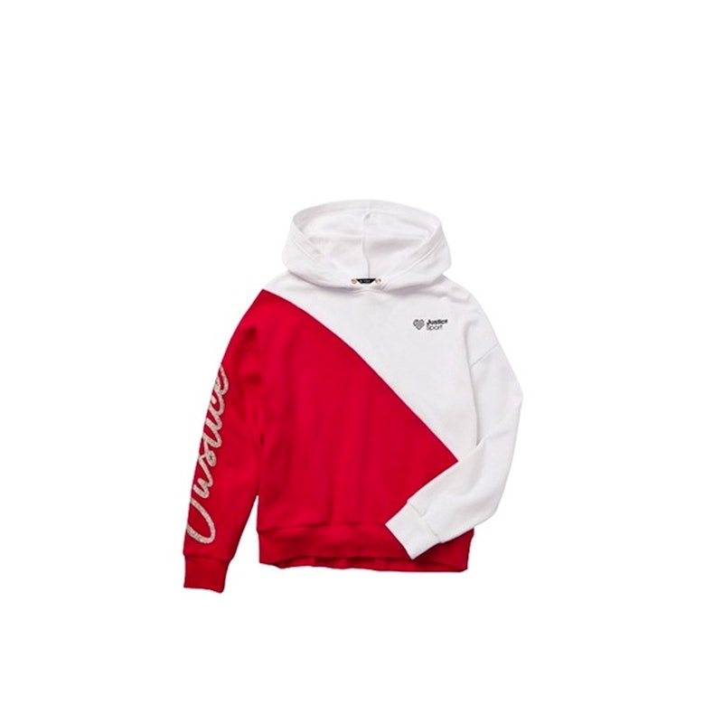 J Sport Color Block Hoodie Red 1