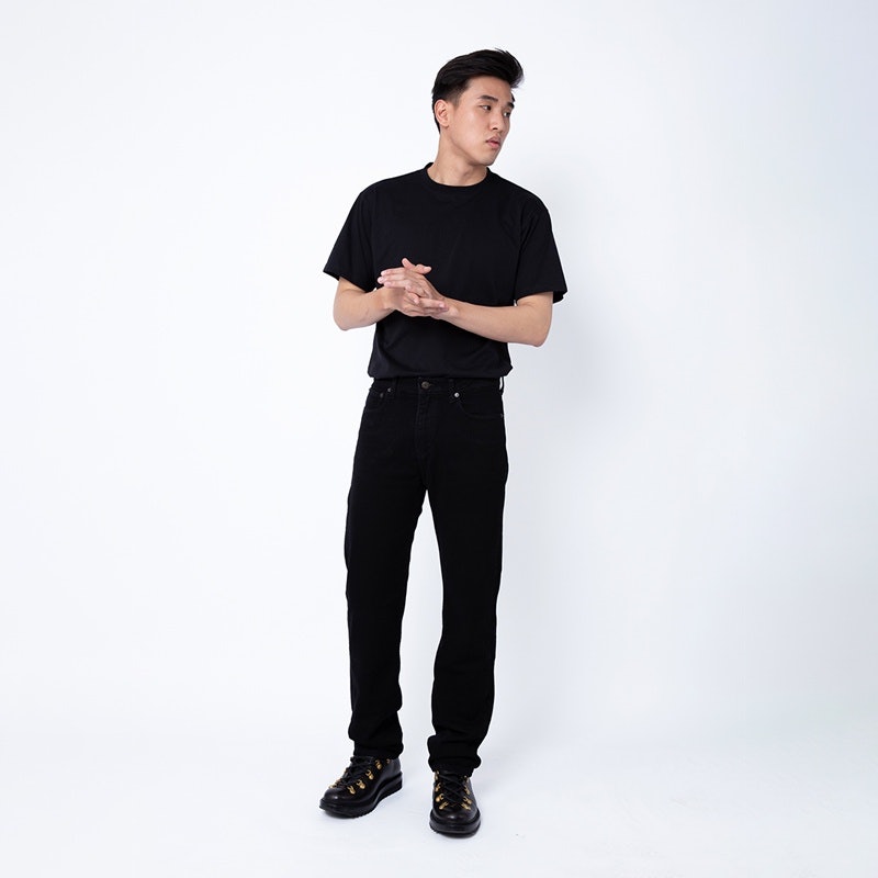 801 Soft Jeans Black Overdyed