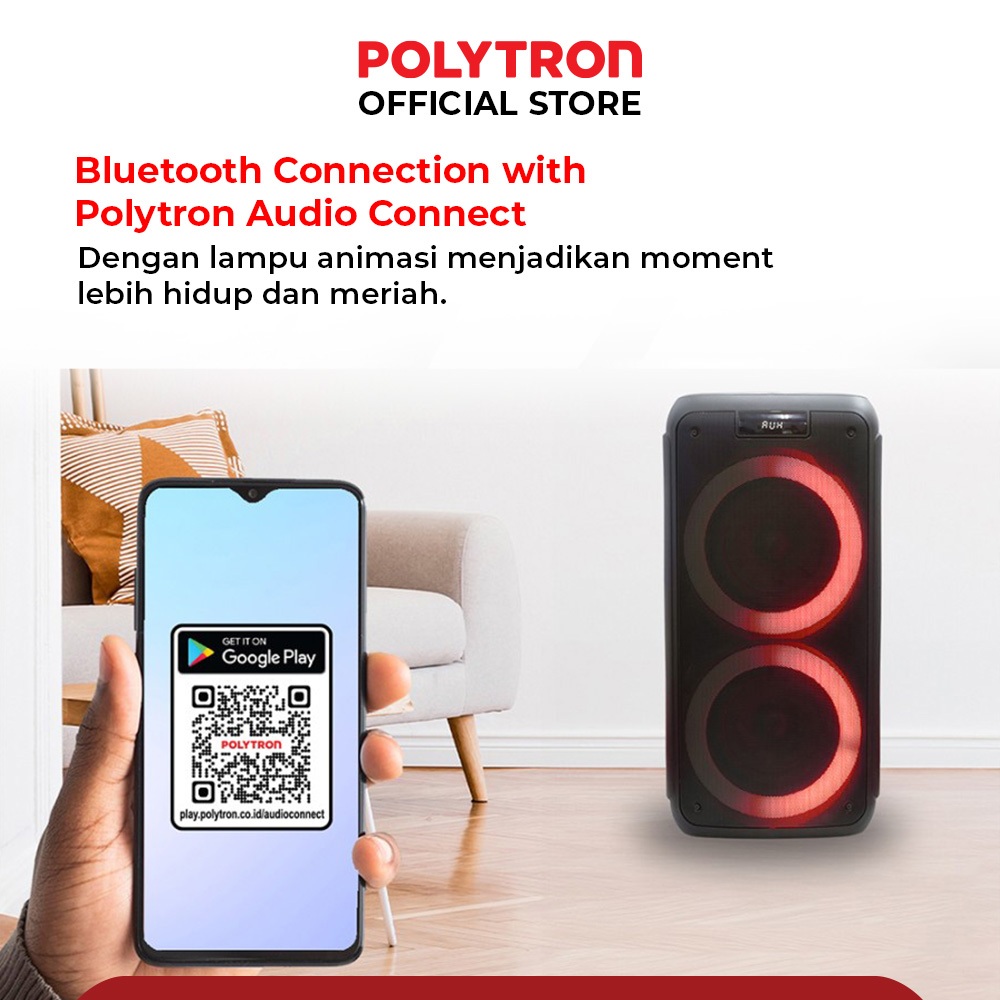 POLYTRON Polytron Party Speaker Bluetooth Karaoke Portable Wireless  PPS 8L22