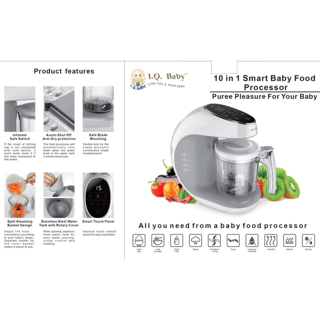 Bahtera Karunia Jaya I.Q. Baby 10 in 1 Smart Baby Food Processor IQ-921