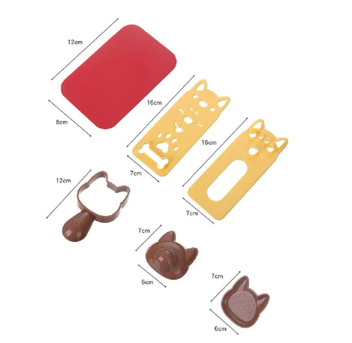  1 Set Cetakan Nasi Sushi Bento Onigiri Timbul Desain Kartun