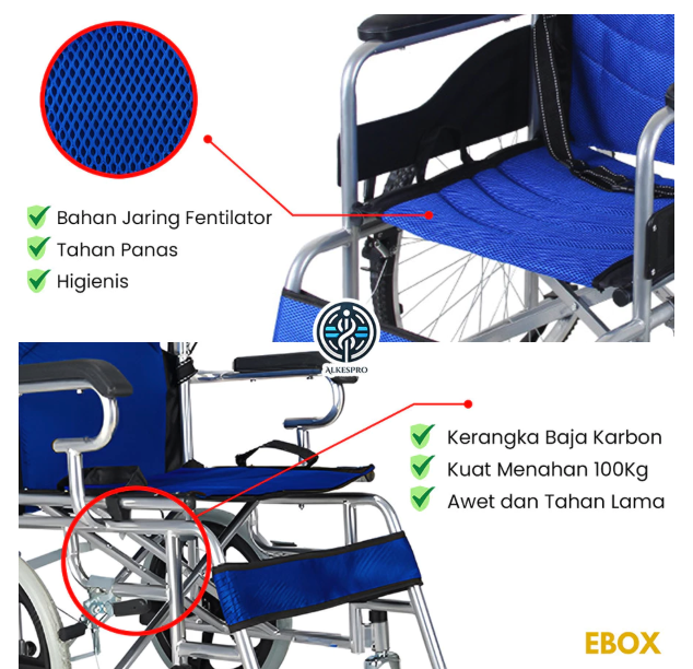  Alkespro Kursi Roda Lipat Aluminium