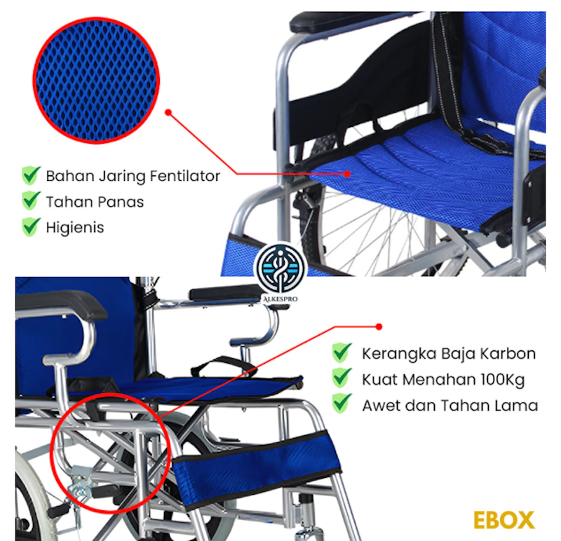 Alkespro Kursi Roda Lipat Aluminium 5