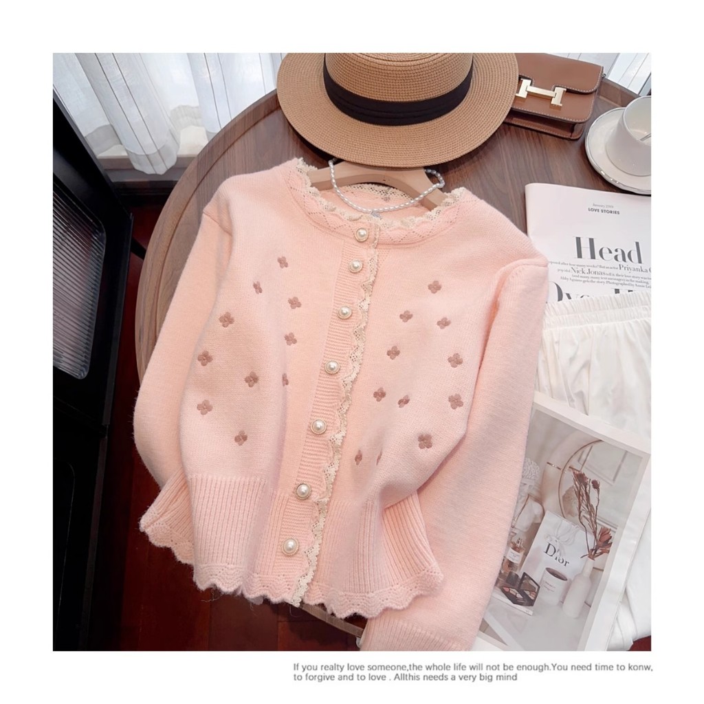  Lo Clothes Cardigan Rajut Love Clover