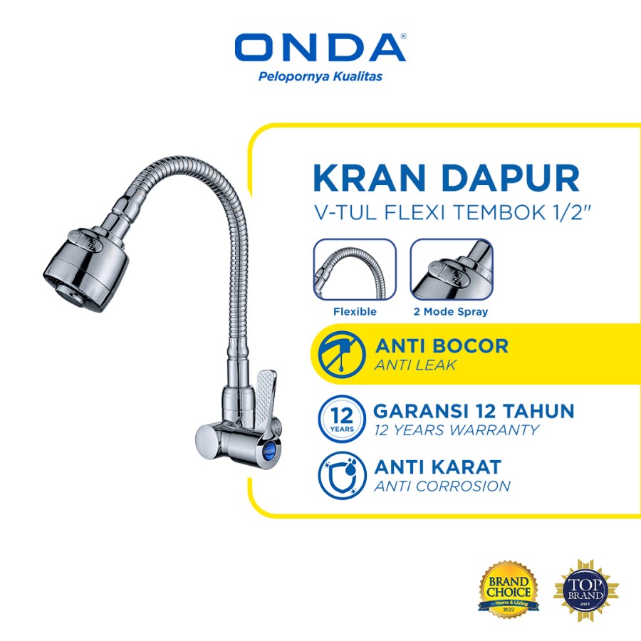 Onda Mega Industri ONDA Kran Dapur V-TUL FLEXI Tanam 1/2"